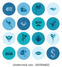 4th of July, Independence Day of the United States, Simple Flat Icons. Vector