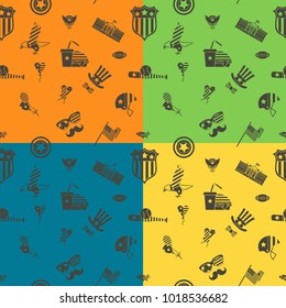 4th of July, Independence Day of the United States, Four Background in Different Colors Vector