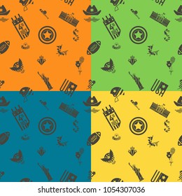 4th of July, Independence Day of the United States, Four Background in Different Colors Vector
