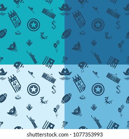 4th of July, Independence Day of the United States, Four Background in Different Colors Vector