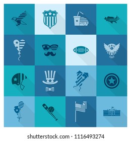 4th of July, Independence Day of the United States, Simple Flat Icons. Vector