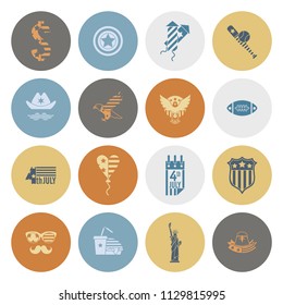 4th of July, Independence Day of the United States, Simple Flat Icons. Vector