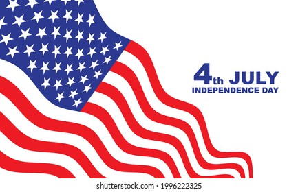 4th July Independence Day United State of America on white background design for holiday celebration background vector illustration.