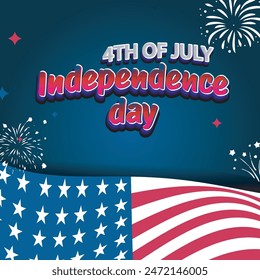 4th of July independence day united states celebration. vector design art