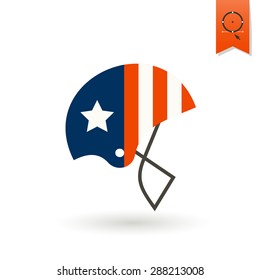 4th of July, Independence Day of the United States, Simple Flat Icon. Helmet Vector