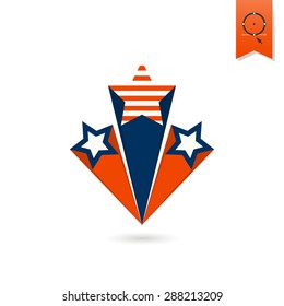 4th of July, Independence Day of the United States, Simple Flat Icon. Stars Vector