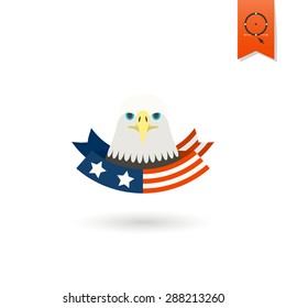 4th of July, Independence Day of the United States, Simple Flat Icon. Vector