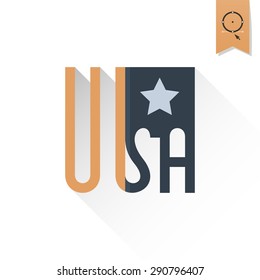 4th of July, Independence Day of the United States, Simple Flat Icon. Vector