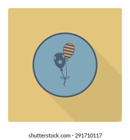 4th of July, Independence Day of the United States, Simple Flat Icon. Vector