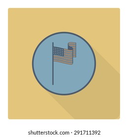 4th of July, Independence Day of the United States, Simple Flat Icon. Vector