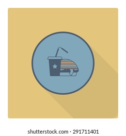 4th of July, Independence Day of the United States, Simple Flat Icon. Vector