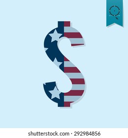 4th of July, Independence Day of the United States, Simple Flat Icon. Vector