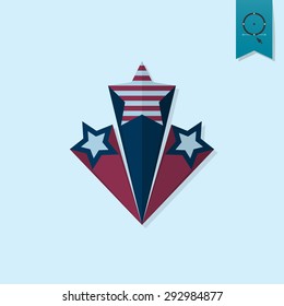 4th of July, Independence Day of the United States, Simple Flat Icon. Vector