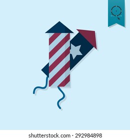 4th of July, Independence Day of the United States, Simple Flat Icon. Vector