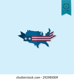 4th of July, Independence Day of the United States, Simple Flat Icon. Vector