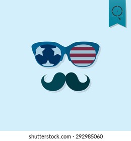 4th of July, Independence Day of the United States, Simple Flat Icon. Vector