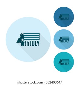 4th of July, Independence Day of the United States, Simple Flat Icon. Vector