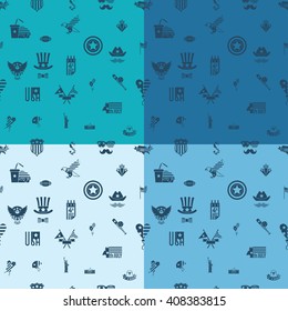 4th of July, Independence Day of the United States, Four Background in Different Colors Vector