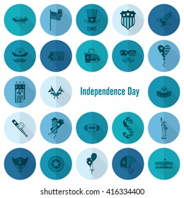 4th of July, Independence Day of the United States, Simple Flat Icons. Vector