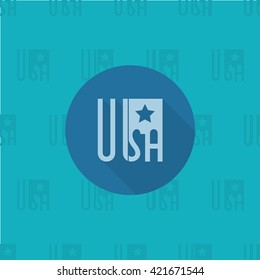 4th of July, Independence Day of the United States, Simple Flat Icon. Vector