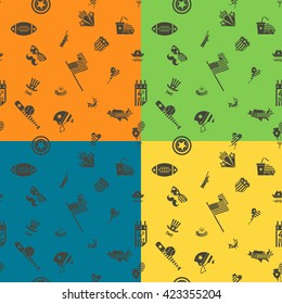 4th of July, Independence Day of the United States, Four Background in Different Colors Vector