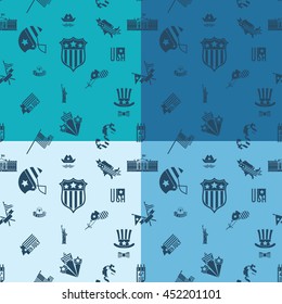 4th of July, Independence Day of the United States, Four Background in Different Colors Vector