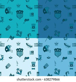 4th of July, Independence Day of the United States, Four Background in Different Colors Vector