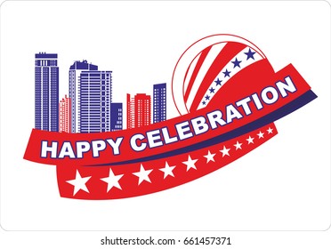 4th Of July, Independence Day Of United States Of America.Happy July Fourth. Vector.Holiday template for design banner,ticket, leaflet, card, poster.