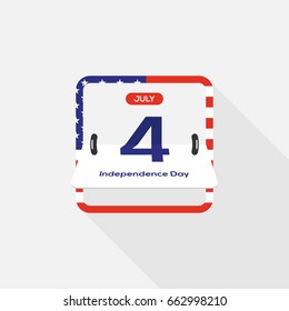 4th of July independence day United States of America icon flat design, vector illustration