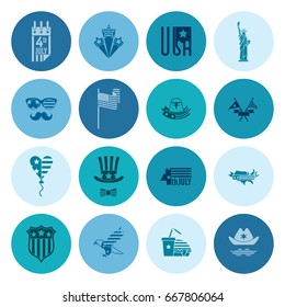 4th of July, Independence Day of the United States, Simple Flat Icons. Vector