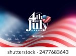 4th of July Independence Day of the USA Illustration with Typography Lettering on Vintage American Flag Background. Vector Fourth of July National Celebration Design for Banner, Greeting Card