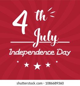 4th july independence day. 4th of July. USA Independence Day. 4th of July typography illustration. Vintage design