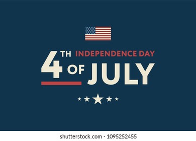 4th of July Independence Day USA Flag Greeting Card Patriotism Banner Wallpaper Background.