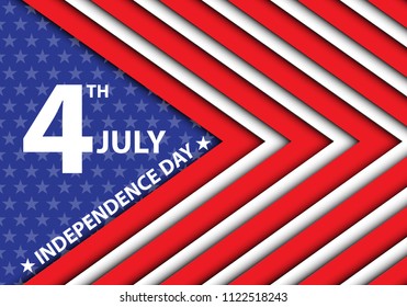 4th July Independence day of the USA holiday celebration arrow vector illustration.