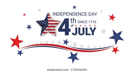 4th of July Independence day of USA. Independence Day celebrations in the United States of America. Vector illustration.