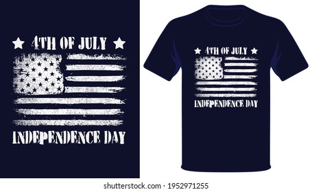 4th of july independence day usa grunge flag t-shirt design