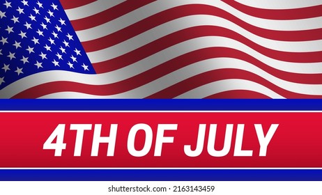 4th of july independence day in usa patriotic poster with american flag