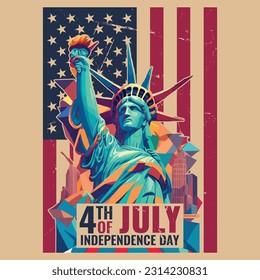 4th of July Independence day - USA Independence day, t shirt, poster, Illustration design, Vector graphic