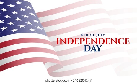 4th of July independence day. USA independence background with waving american flag. Vector illustration