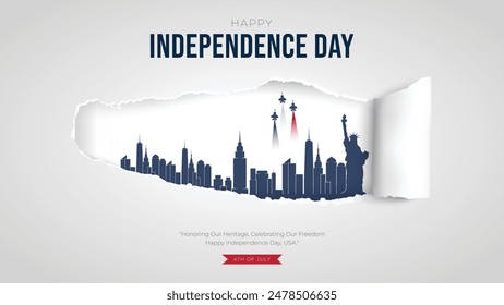 4 de julio - Día de la Independencia USA Post y Tarjeta de Felicitación. Ilustración vectorial moderna y mínima de diseño de la celebración del Día de la Independencia de Estados Unidos.