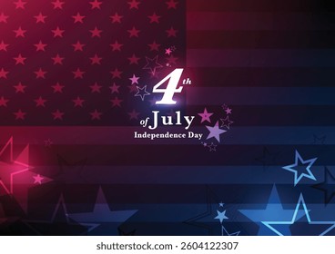 A 4th of July Independence Day USA celebration with American flag background and stars. Perfect for Labor Day events and patriotic themes.USA flag Independence Day