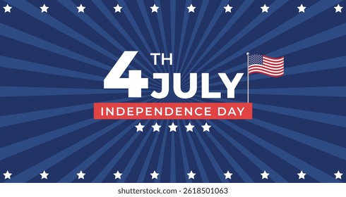 4th of July  Independence Day USA celebration banner.