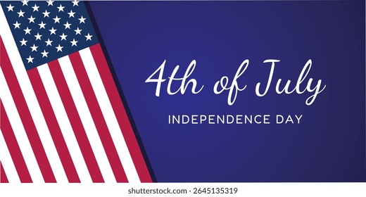 4th of July independence day for USA nation with blue background and flag. abstract eps vector illustration template design. banner poster card design. 
