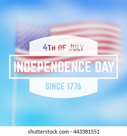 4th of july, Independence Day in USA, patriotic badge with american flag, vector illustration
