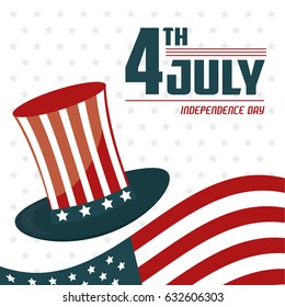 4th july independence day USA flag hat celebration design