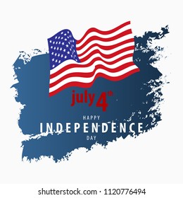 4th July Independence Day Vector Card Template.