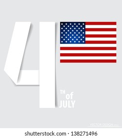 4th of July independence day. Vector background design.