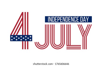 4th July Independence Day, vector poster