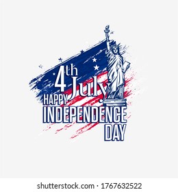 4th of July Independence Day. Vector logo unit.