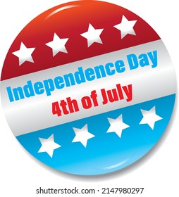 4th of July Independence Day vector rubber stamp symbol over white background